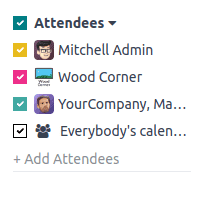 Attendees availability in the calendar