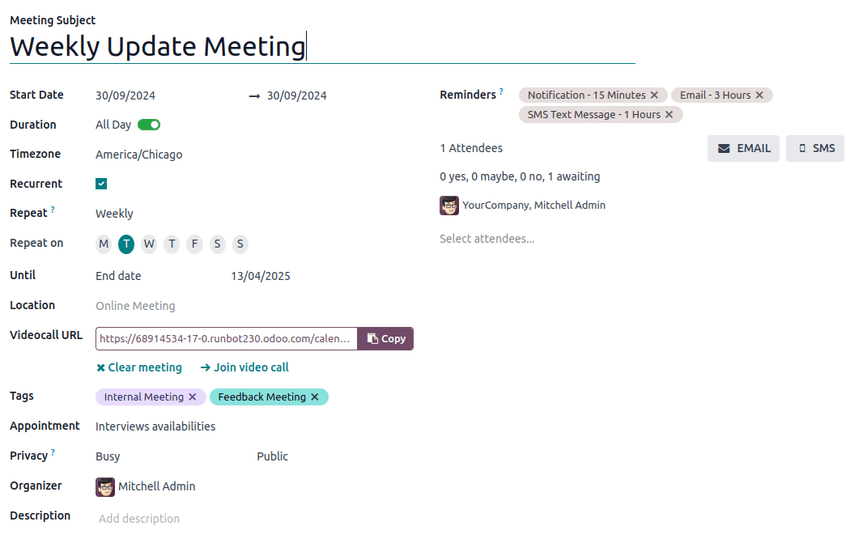 New meeting form